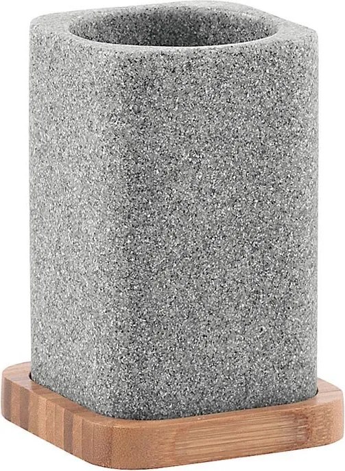 Nora felállítható bögre, szürke /bambusz