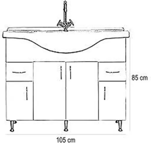 &amp;nbsp;Bianca Plus 105 alsó szekrény mosdóval, aida dió színben