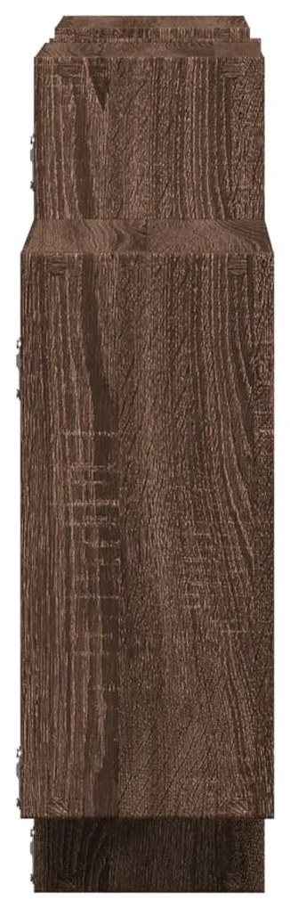 barna tölgy színű szerelt fa fali polc 159 x 18 x 65 cm