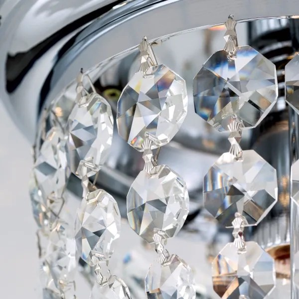 Orion DLU 1840/26-Kristály mennyezeti lámpa PLAFOND 1xE27/40W/230V átm. 26 cm króm