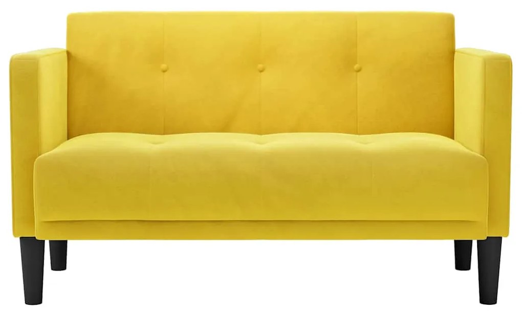 sárga bársony loveseat kanapé 111 cm