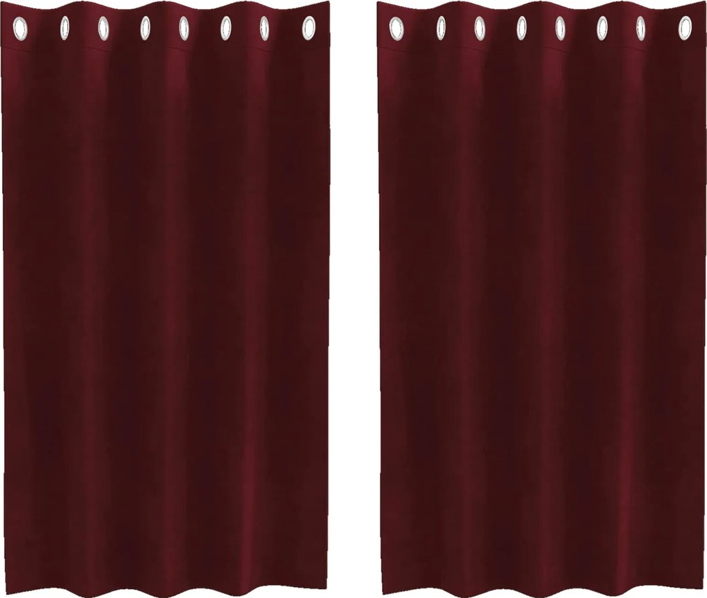 vidaXL Sötétítő függönyök 2 pcs Bordó 140 x 140 cm Bársony
