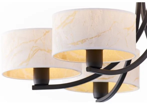 Jupiter 2105 - ARTHUR láncos csillár 6xE27/15W/230V fehér/fekete/márvány dekor