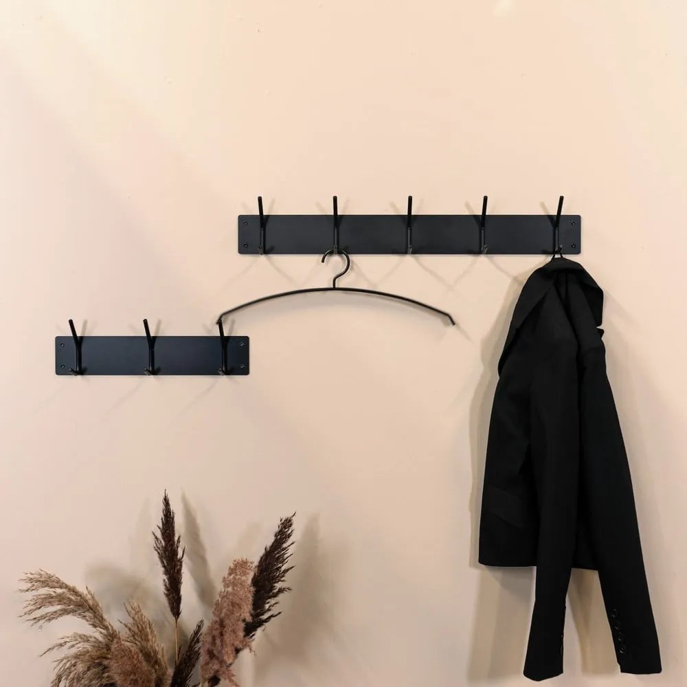 Fekete fém fali fogas 70 cm Fusion – Spinder Design