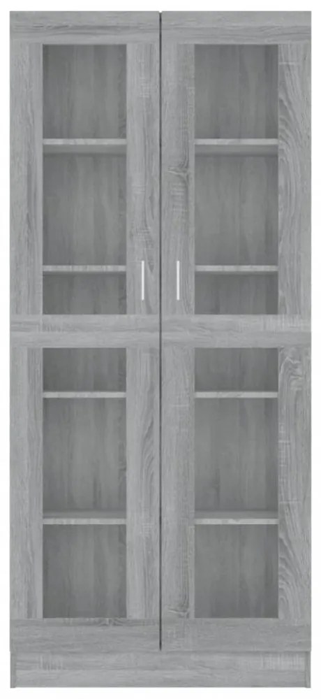 szürke sonoma szerelt fa vitrinszekrény 82,5x30,5x185,5 cm