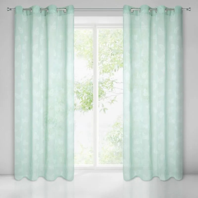 Roxy pillangó mintás fényáteresztő függöny Menta 140x250 cm