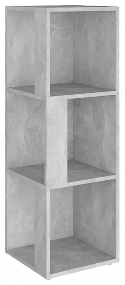 betonszürke szerelt fa sarokszekrény 33 x 33 x 100 cm
