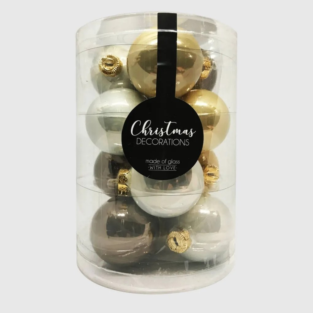 Silent Night üveg karácsonyi gömb szett 12*6cm