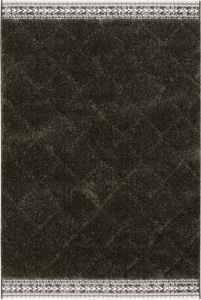 Shaggy Szőnyeg Puha Grafit Geometrikus Krém Rombusz Akra 200x290 cm