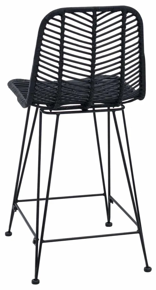 Bárszék 2 pcs Fekete 44,5 x 54,5 x 97,5 cm Rattan és Vas