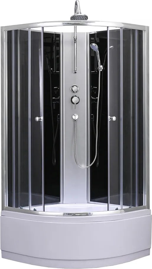 Karolino 90 black mélytálcás zuhanykabin