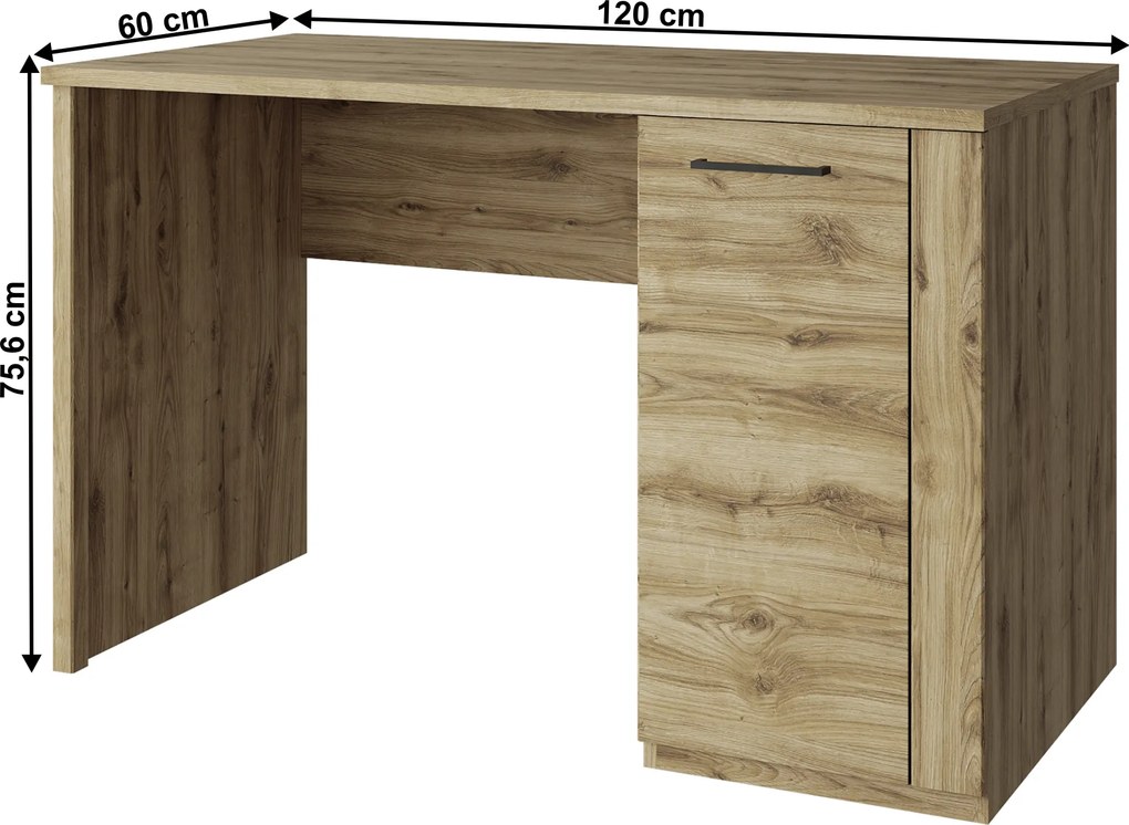 Számítógépasztal 1D/120, navarra tölgy, DORSI