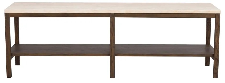 Barna-bézs konzolasztal kő asztallappal 140x40 cm Orwel - Rowico