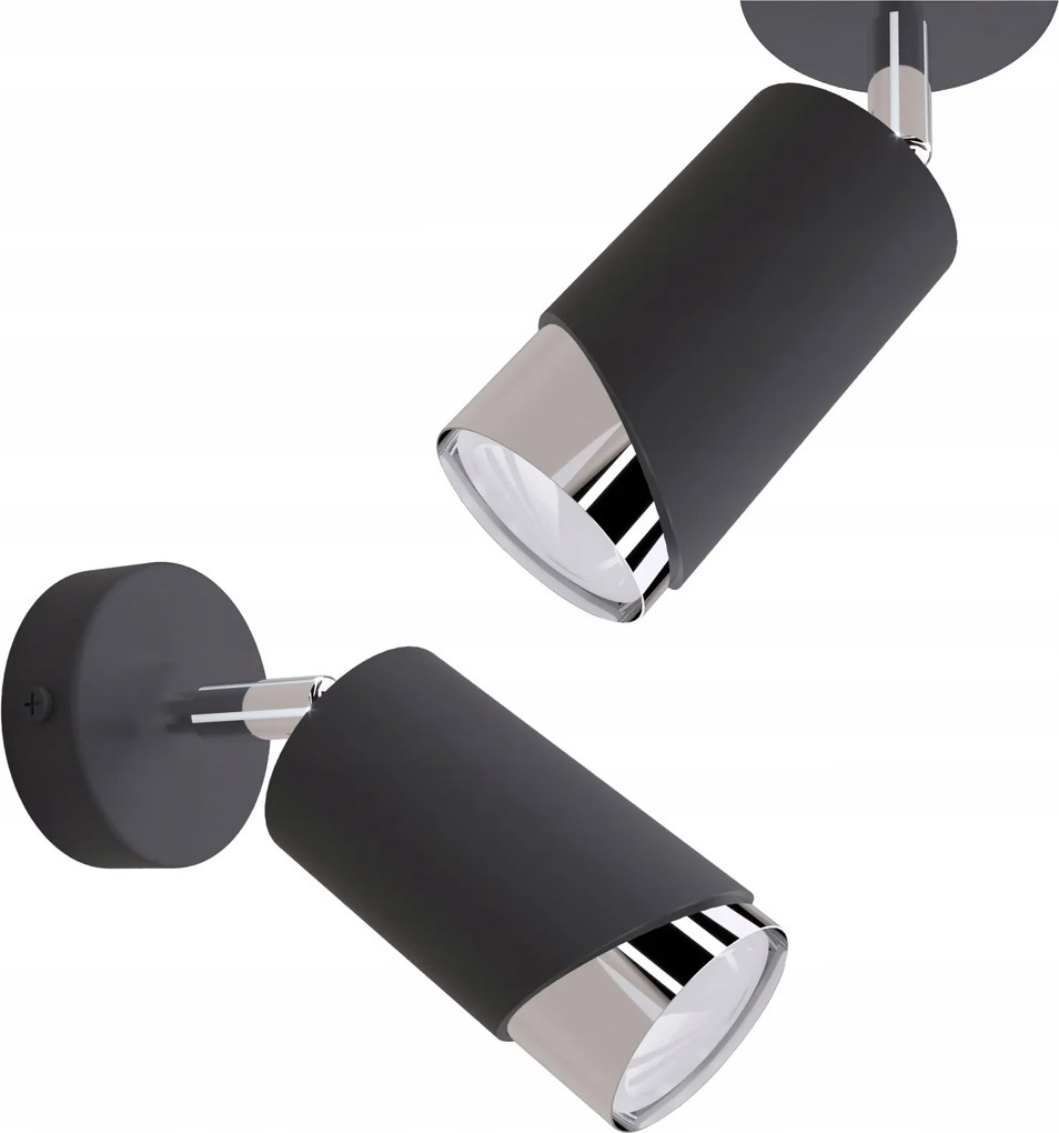 Mennyezeti Lámpa Fekete-ezüst Led Alatti fali lámpa 1xGU10