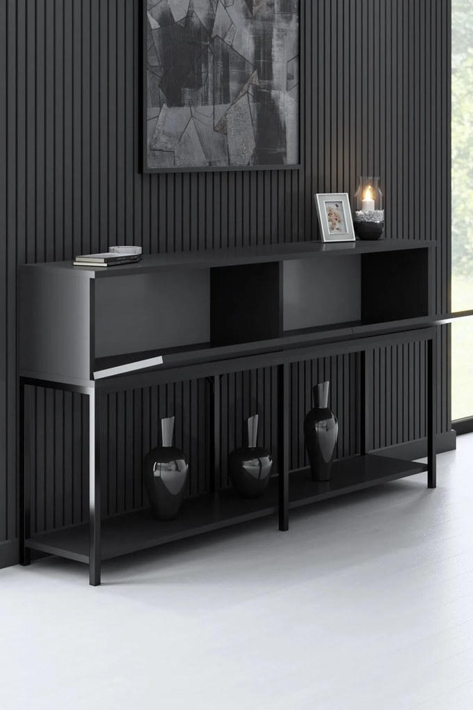 Konzolasztal Lord - Anthracite, Black