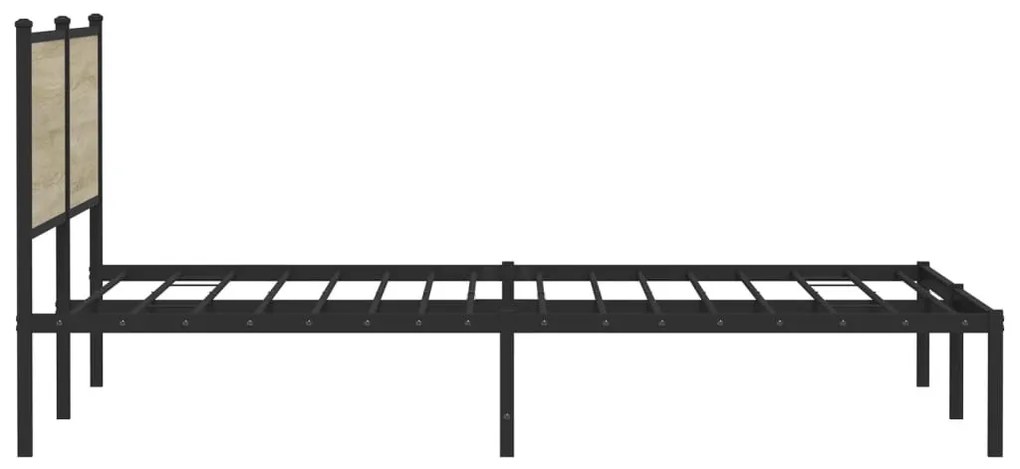 sonoma tölgy színű fém ágykeret matrac nélkül 200 x 200 cm