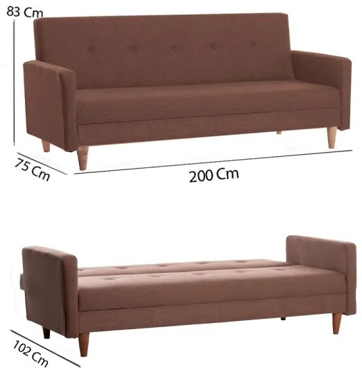 NARA kétszemélyes kanapé barna