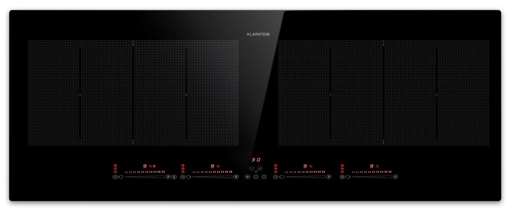 Klarstein Masterzone 90 Slim Flex, indukciós főzőlap, max. 7200 W, beépített, 4 zóna, 2 Flex zóna, ThermoBoost technológia, Smart Flex