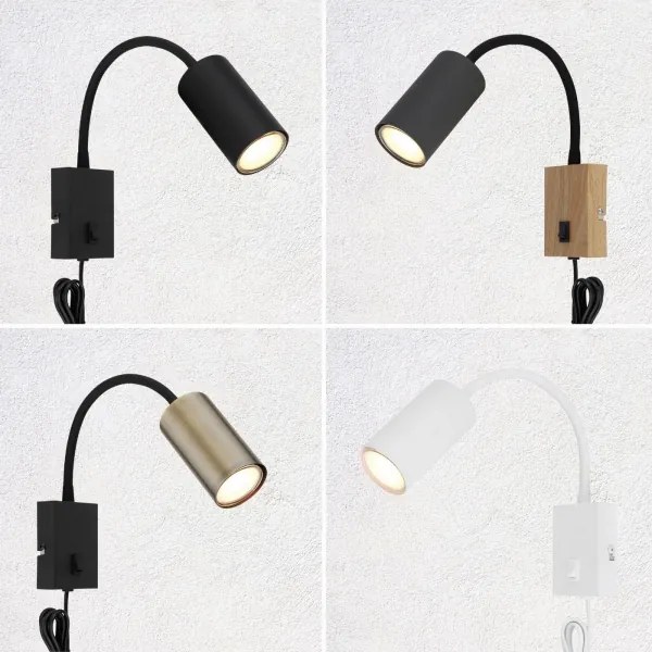 Globo 57911WB - Rugalmas fali lámpa ROBBY 1xGU10/25W/230V fekete