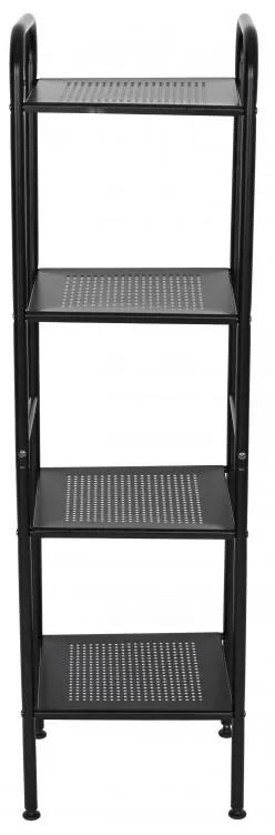 Erga Lexa, fürdőszobai fémpolc 4 polccal 28x33x114,5 cm, matt fekete, ERG-YKA-P.LEXA-4-BLK