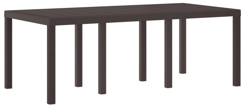 Kerti Asztal Barna 200x100x73 cm Polirattan