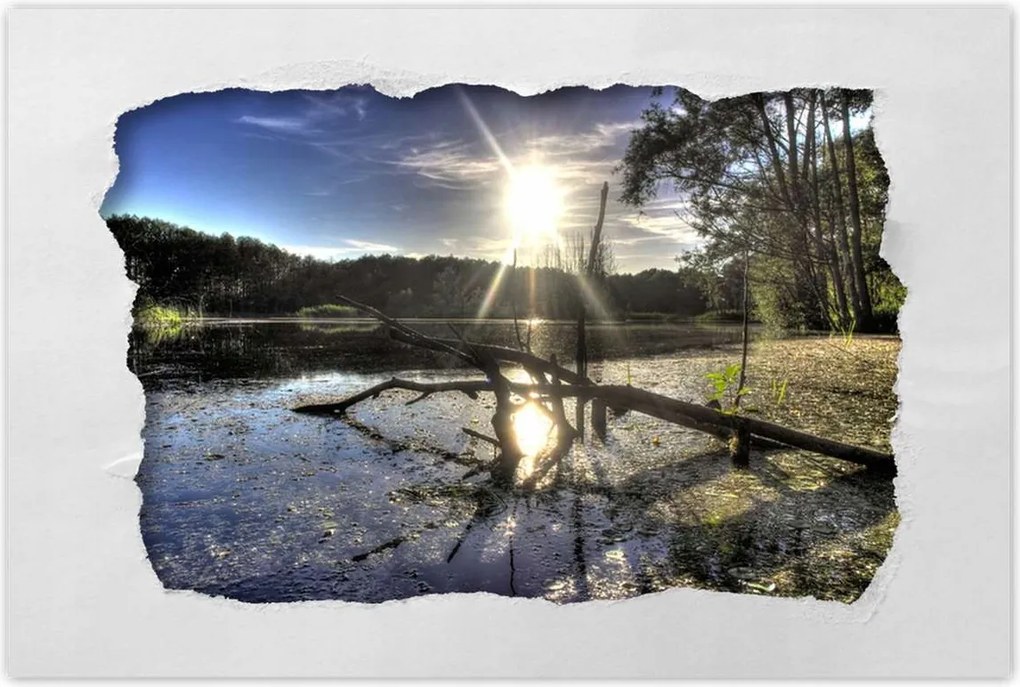 Poszterek 120x80 Naplemente a tóparton