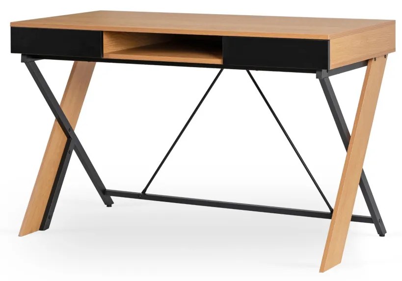 Birou REA 120 cm stejar auriu/negru
