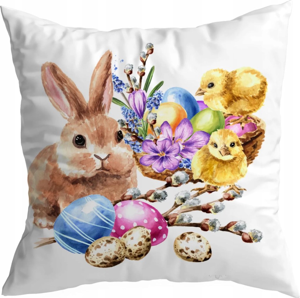 Húsvéti Díszpárnahuzat 40X40 CM Karácsonyi Húsvéti Nyuszi Minta 215