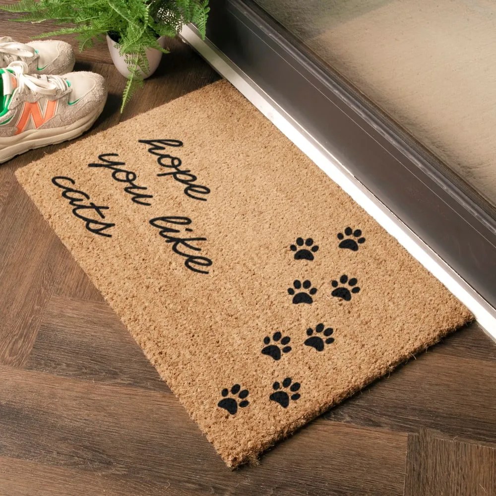 Kókuszrost lábtörlő 40x60 cm Hope You Like Cats – Artsy Doormats