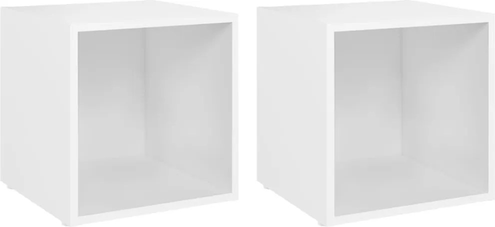 vidaXL 2 db fehér szerelt fa TV-szekrény 37 x 35 x 37 cm