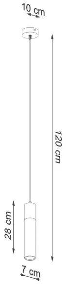 Sollux SL.0965 - Csillár zsinóron ZANE 1xGU10/40W/230V beton/fa