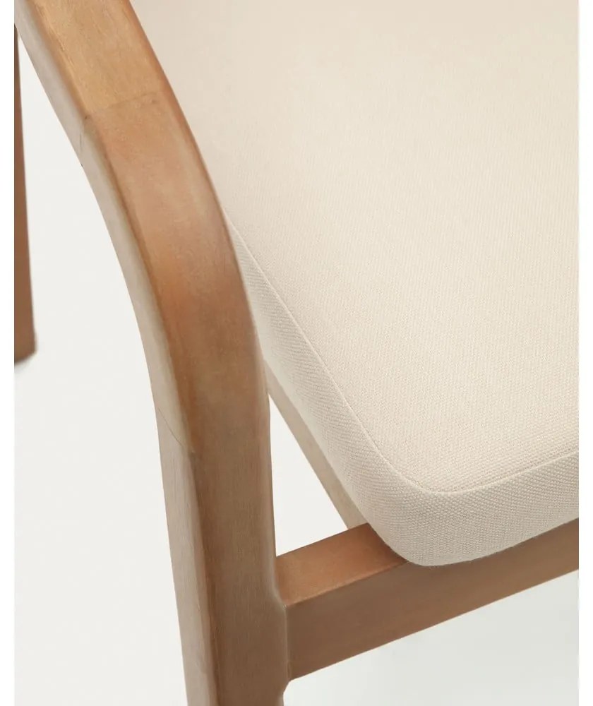 Bézs-natúr színű tömörfa-párnázott kerti szék szett 4 db-os Malaret – Kave Home