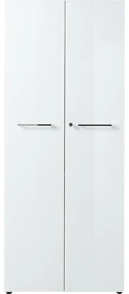 Fehér-natúr színű ruhásszekrény tölgyfa dekorral 80x196 cm Monteria – Germania