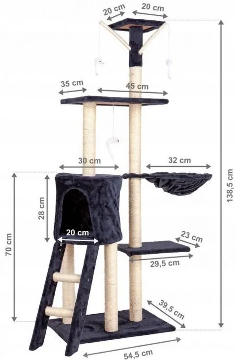 Macskakaparó/ macskafekhely Nessie 138 cm XL