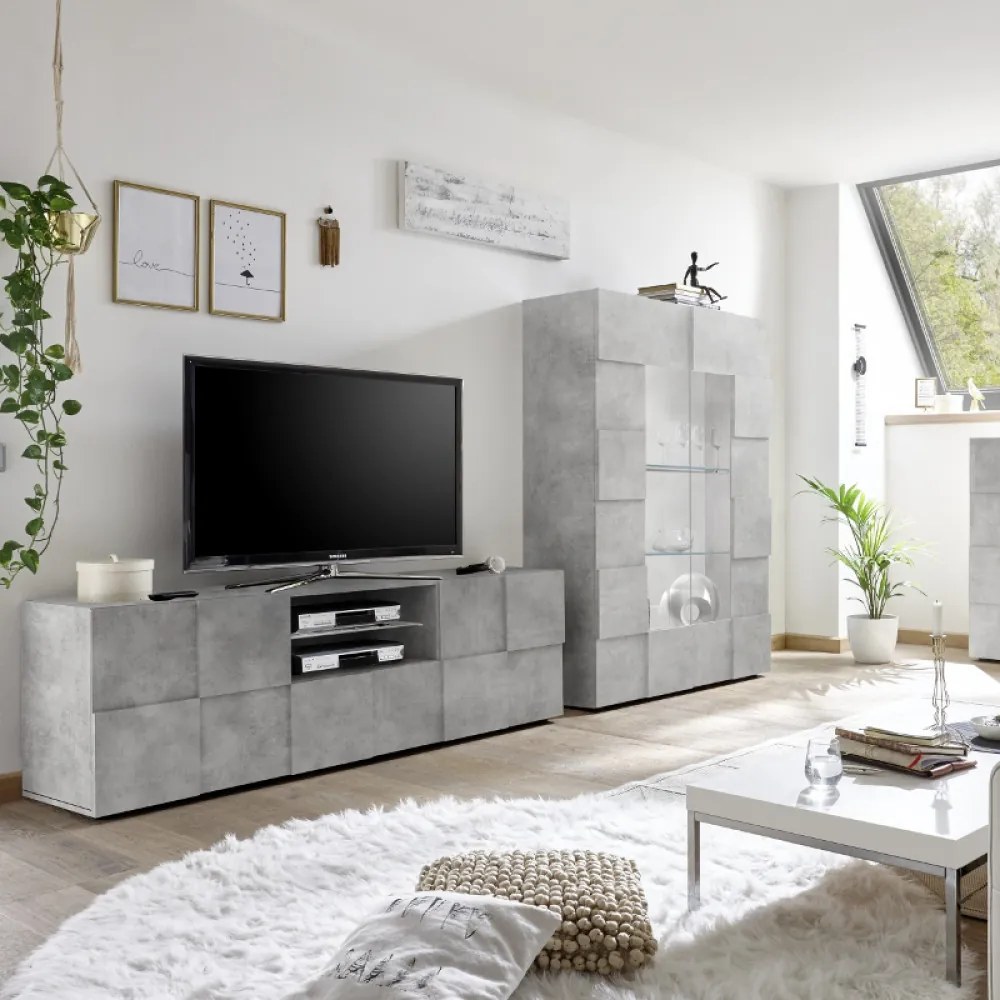 DAMA Beton Üvegajtós szekrény 2 ajtós