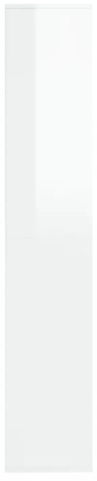 magasfényű fehér szerelt fa cipősszekrény 54 x 34 x 183 cm