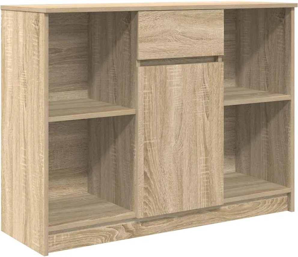 vidaXL sonoma tölgy szerelt fa tálalószekrény fiókos 101x35x76 cm