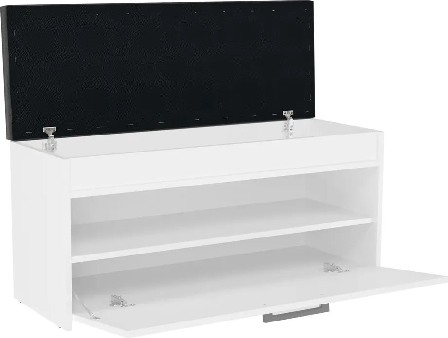 Aldabra Parma cipőtároló pad, 100x49x35 cm, fehér