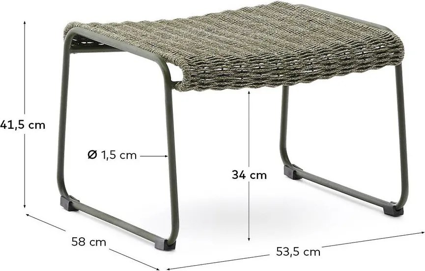 Zöld kerti puff Maurina – Kave Home