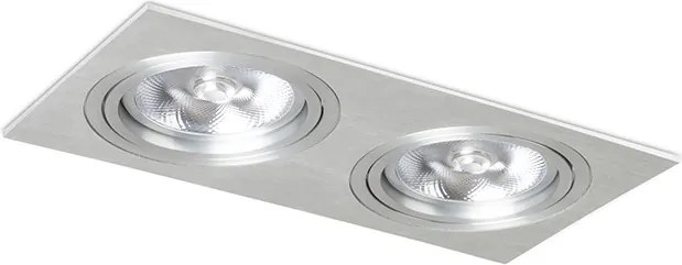 RENDL PASADENA G53 SQ II szálcsiszolt alumínium 230V LED G53 2x15W