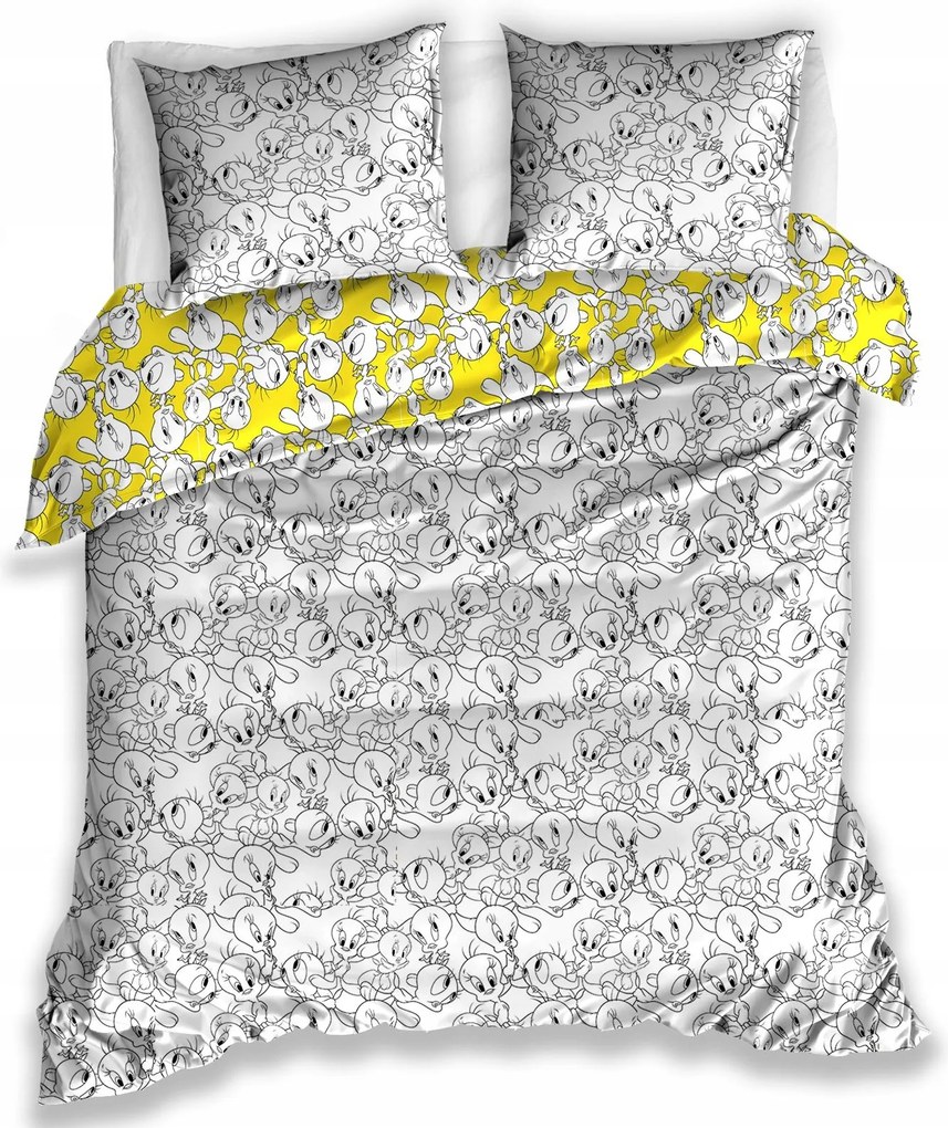 Vicces Ágyneműhuzat Tweety Ágyneműhuzat Madár Tweety Pamut Szatén 220x200