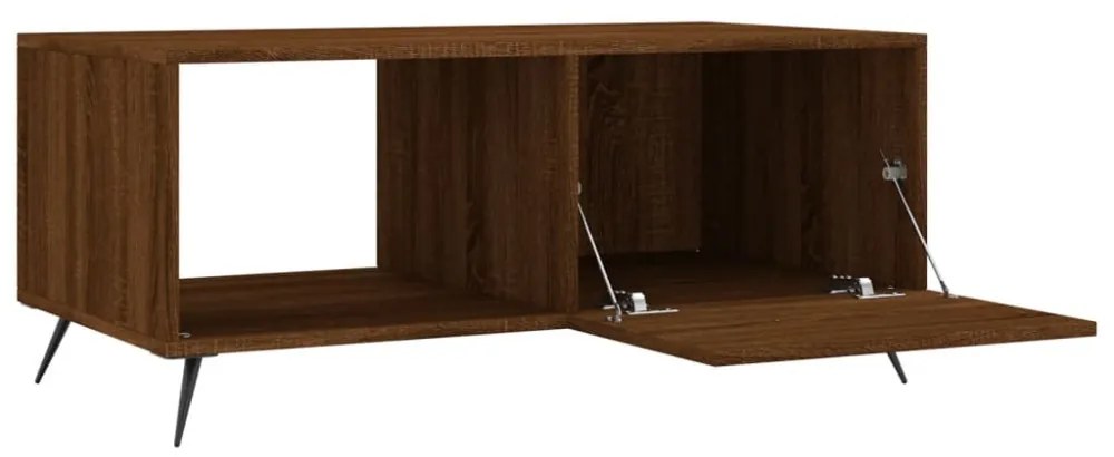 barna tölgyszínű szerelt fa dohányzóasztal 90 x 50 x 40 cm