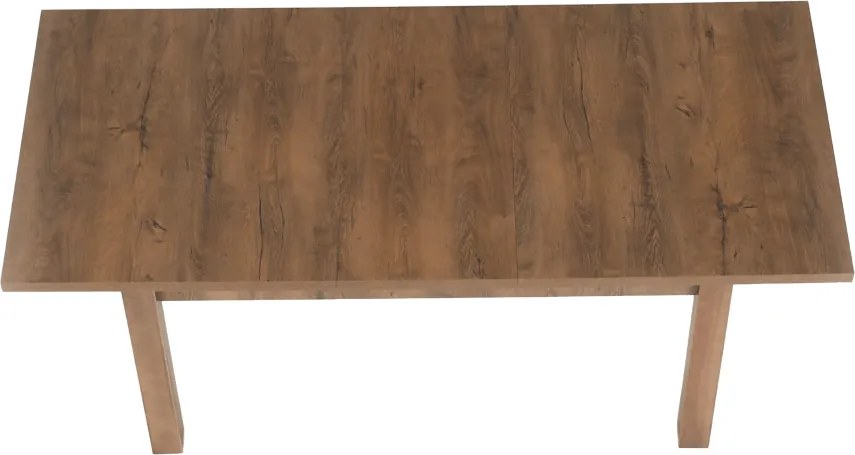 Széthúzható ebédlőasztal, tölgyfa lefkas, 160-203x90 cm, MONTANA STW