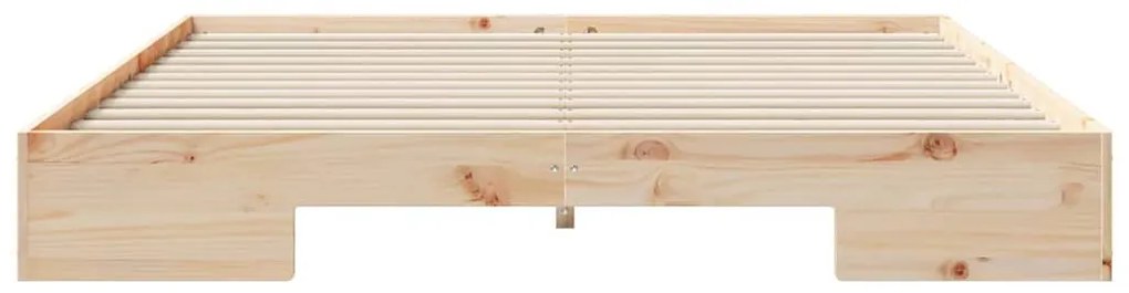 vidaXL Földi ágykeret tárolóval Barna 180 x 200 cm Tömör fenyőfa