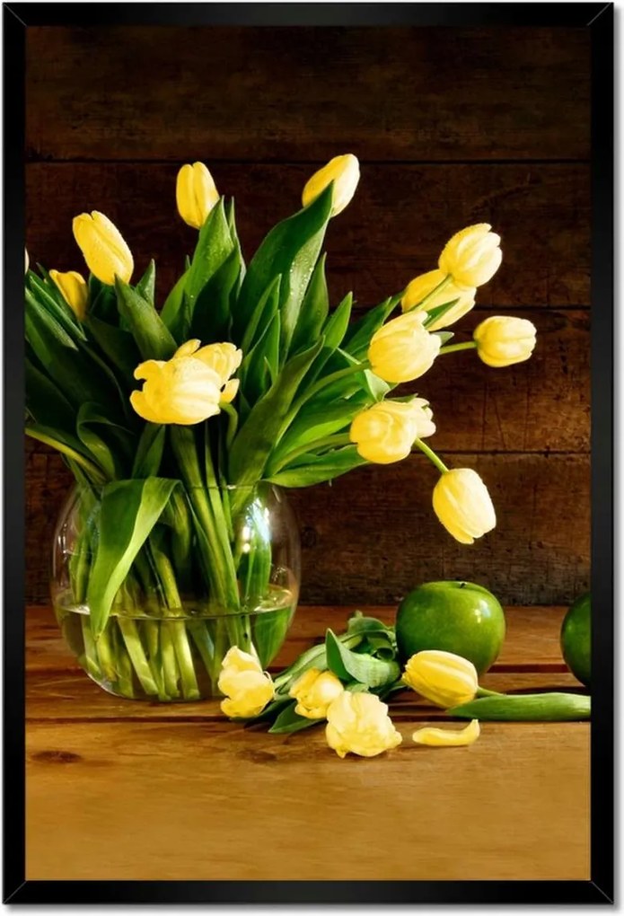 Poszter keretben 40x60 Sárga tulipánok