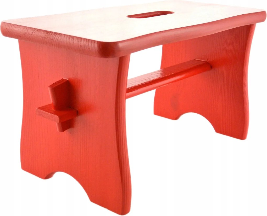 Magas Piros Festett Szék Zsámoly Fából Készült Zsidó Fsc