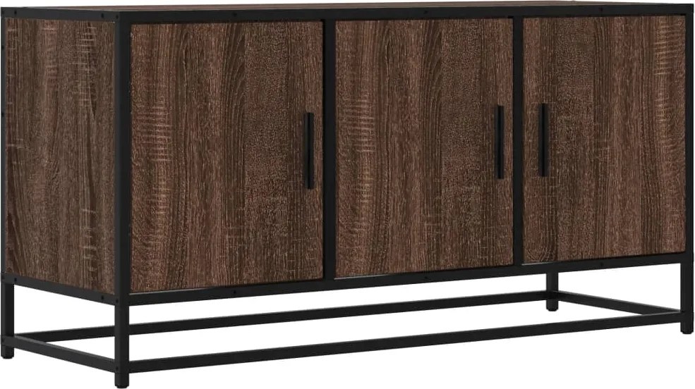vidaXL barna tölgy színű szerelt fa és fém TV-szekrény 100x35x50 cm