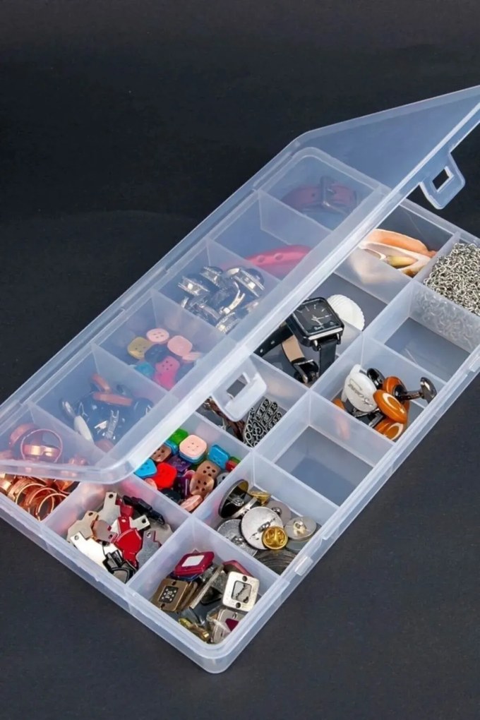 Byv sminktartó, átlátszó, 15×25,5 cm
