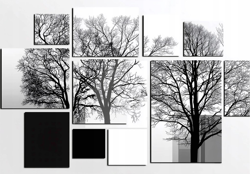 Fotótapéta Fák 3D Absztrakt Erdő Szürke Falra Hálószoba Nappali 400x280