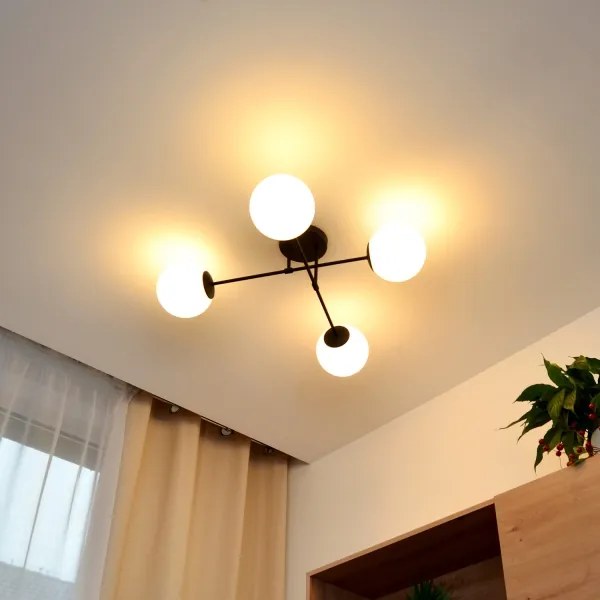 Felületre szerelhető csillár MOON 4xE27/15W/230V fekete